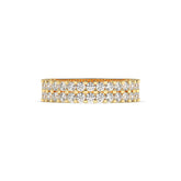 Levana triple-row round lab-grown diamond memoire wedding band in 750 yellow gold, front view 
