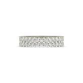 Levana triple-row round lab-grown diamond memoire wedding band in 585 white gold, front view 