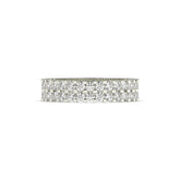 Levana triple-row round lab-grown diamond memoire wedding band in 950 platinum, front view 