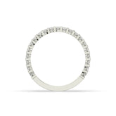 Levana triple-row round lab-grown diamond memoire wedding band in 585 white gold, top view 