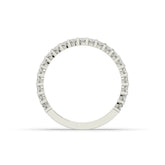 Levana triple-row round lab-grown diamond memoire wedding band in 950 platinum, top view 