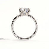 Round lab-grown diamond solitaire engagement ring in 950 platinum, side profile 