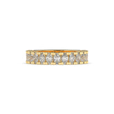 Amélie oval lab-grown diamond memoire wedding band in 585 yellow gold, front view 