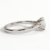 Round lab-grown diamond halo engagement ring in 14K (585) white gold, detail view 