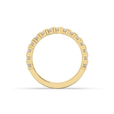 Amélie oval lab-grown diamond memoire wedding band in 585 yellow gold, top view 