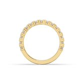 Amélie oval lab-grown diamond memoire wedding band in 750 yellow gold, top view 