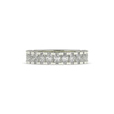 Amélie oval lab-grown diamond memoire wedding band in 750 white gold, front view 