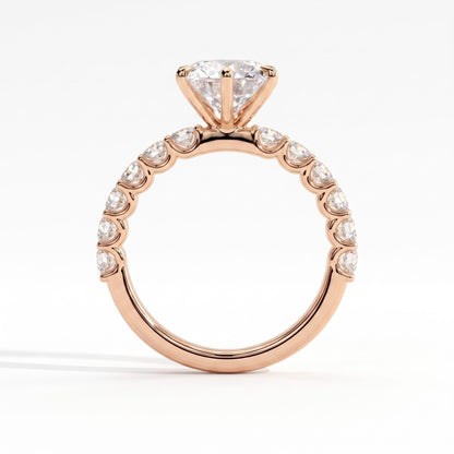 Frieda Radiant Solitaire Ring 750 Rose Gold upright 