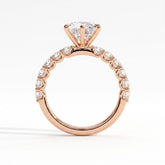 Frieda Radiant Solitaire Ring 585 Rose Gold upright 