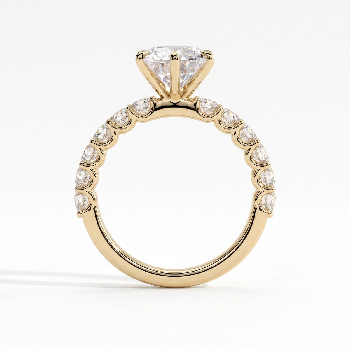 Frieda Radiant Solitaire Ring 750 Yellow Gold upright 