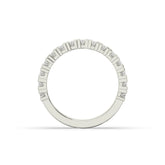 Amélie oval lab-grown diamond memoire wedding band in 585 white gold, top view 