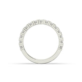 Amélie oval lab-grown diamond memoire wedding band in 750 white gold, top view 
