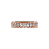 Amélie oval lab-grown diamond memoire wedding band in 750 rose gold, front view 
