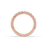 Amélie oval lab-grown diamond memoire wedding band in 585 rose gold, top view 
