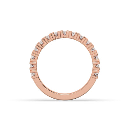 Amélie oval lab-grown diamond memoire wedding band in 585 rose gold, top view 