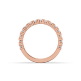 Amélie oval lab-grown diamond memoire wedding band in 750 rose gold, top view 