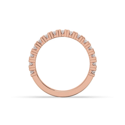 Amélie oval lab-grown diamond memoire wedding band in 750 rose gold, top view 