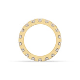 Melina round lab-grown diamond eternity wedding band in 750 yellow gold, top view 