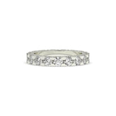 Melina round lab-grown diamond eternity wedding band in 585 white gold, front view 