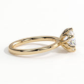 Round lab-grown diamond solitaire engagement ring in 14K (585) yellow gold, detail view 