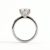 Round lab-grown diamond solitaire engagement ring in 14K (585) white gold, side profile 