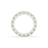 Melina round lab-grown diamond eternity wedding band in 585 white gold, top view 