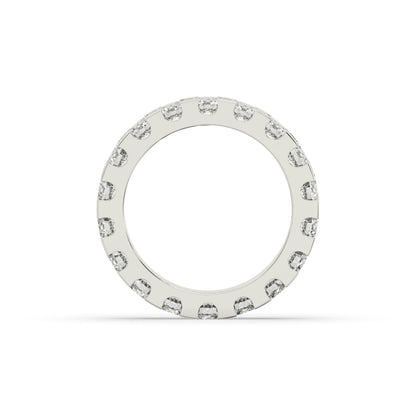 Melina round lab-grown diamond eternity wedding band in 585 white gold, top view 