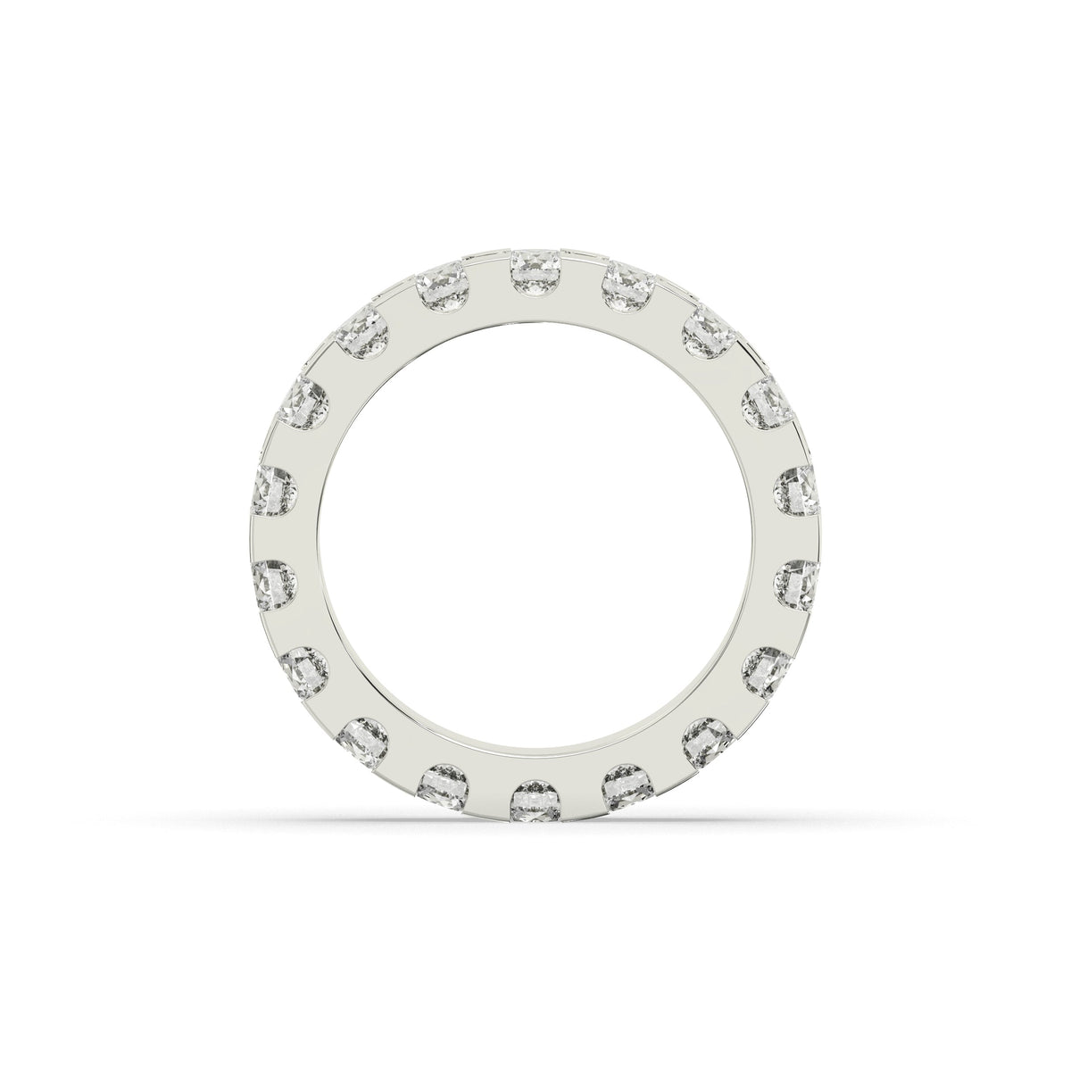 Melina round lab-grown diamond eternity wedding band in 950 platinum, top view 