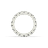 Melina round lab-grown diamond eternity wedding band in 750 white gold, top view 