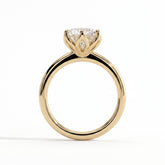Round lab-grown diamond solitaire engagement ring in 18K (750) yellow gold, side profile 