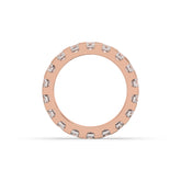 Melina round lab-grown diamond eternity wedding band in 585 rose gold, top view 