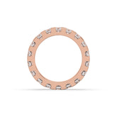 Melina round lab-grown diamond eternity wedding band in 750 rose gold, top view 