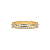 Liora double-row lab-grown diamond memoire wedding band in 585 yellow gold, front view 