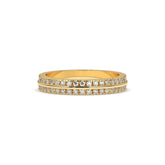 Liora double-row lab-grown diamond memoire wedding band in 750 yellow gold, front view 