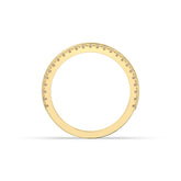 Liora double-row lab-grown diamond memoire wedding band in 585 yellow gold, top view 