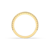 Liora double-row lab-grown diamond memoire wedding band in 750 yellow gold, top view 