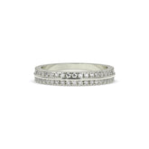 Liora double-row lab-grown diamond memoire wedding band in 585 white gold, front view 