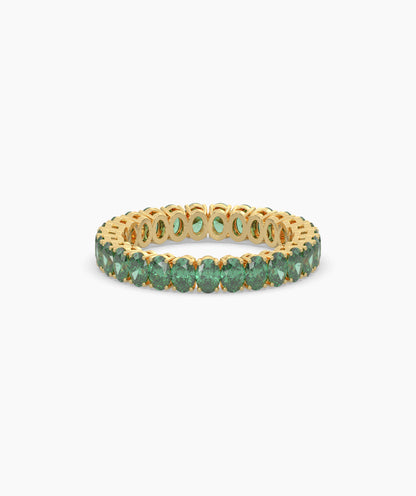 Helene Green Oval Eternity Ring