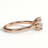 Round lab-grown diamond solitaire engagement ring in 14K (585) rose gold, detail view 