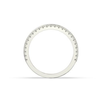 Liora double-row lab-grown diamond memoire wedding band in 585 white gold, top view 