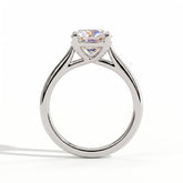 Round lab-grown diamond solitaire engagement ring in 950 platinum, side profile 