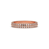 Liora double-row lab-grown diamond memoire wedding band in 585 rose gold, front view 