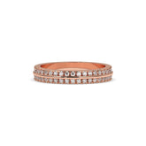 Liora double-row lab-grown diamond memoire wedding band in 750 rose gold, front view 
