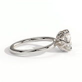 Round lab-grown diamond halo engagement ring in 14K (585) white gold, detail view 