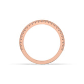 Liora double-row lab-grown diamond memoire wedding band in 585 rose gold, top view 
