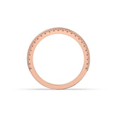 Liora double-row lab-grown diamond memoire wedding band in 750 rose gold, top view 
