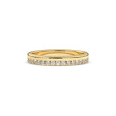 Noelia round lab-grown diamond memoire wedding band in 585 yellow gold, front view 