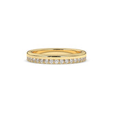 Noelia round lab-grown diamond memoire wedding band in 750 yellow gold, front view 