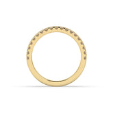 Noelia round lab-grown diamond memoire wedding band in 585 yellow gold, top view 