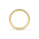 Noelia round lab-grown diamond memoire wedding band in 750 yellow gold, top view 